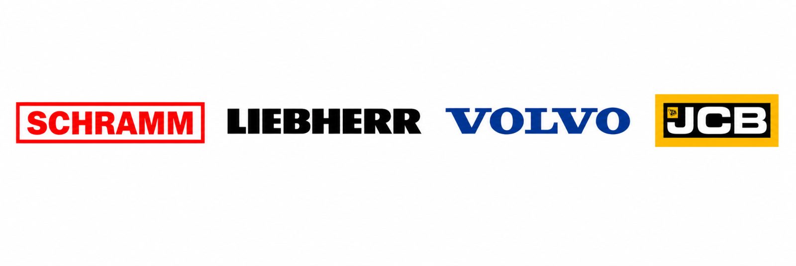 Schramm, Liebherr, Volvo and JCB logos