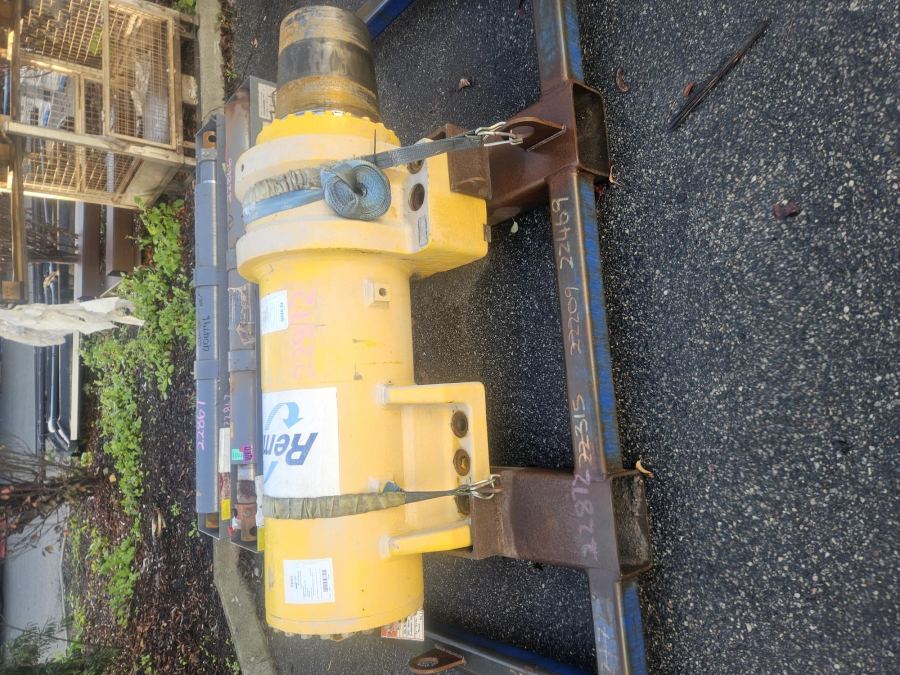 Large yellow hydraulic cylinder ready for service